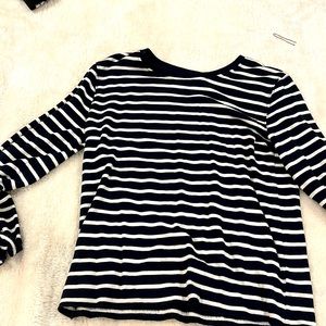 Splendid boutique long sleeve black and white striped longsleeve shirt